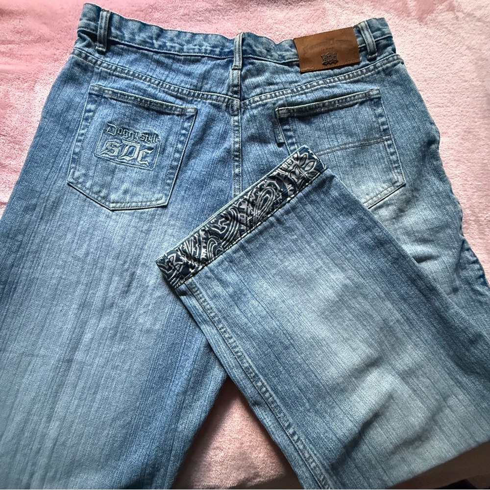 RARE Snoop Dogg ‘DoggyStyle’ SDC Jeans Bandanna Pattern Y2K 2000s Baggy Skater